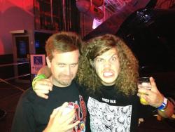thepliablefoe:  Blake Anderson (Workaholics) with Travis Ryan (Cattle Decapitation). Reel br0z.  Epic!