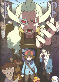 dburch01:  A promo illustration featuring Ghetsis making a speech, from the Black/White strategy guide.