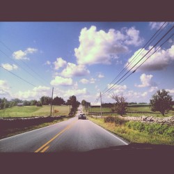 Pretty drive today! #clouds #sky #iphoneography #pretty #landscape  (Taken with Instagram)
