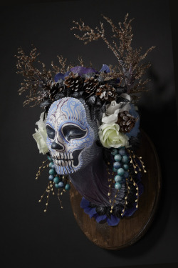 ewok-gia:  MUERTITA  Series of wall sculptures of “Muertita” by Krisztianna Muertita is mixed media wall sculpture made of : styrofoam, paper maché, wire, clay, wood, acrylic, synthetic flowers, twine, pins, glue, sealant, screws, and lots of love..