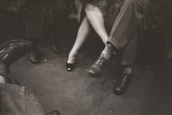  Couple playing footsies on a subway. 1946. Stanley Kubrick 