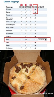 babymarkers:  the-chocolate-chip-pancake:  thatsnotwatyourmomsaid:  none pizza with left beef  It should be a rule of Tumblr to always reblog none pizza with left beef  ive missed you 