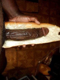 nubianbrothaz:  I’m vegan, but I might eat this meat!   my kind of footlong (move over Subway) 
