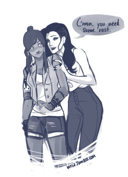 viria:  ..and Mako is oh so not invited.. I didn’t find a reason why I should’t draw modernized Korrasami and I didn’t find one why Asami shouldn’t have a sidecut.  now kiss~ | D&rsquo;&ldquo;