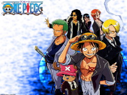 undeniably-crazy-by-l-lawliet:  ワンピース! (One Piece!) I’ve only read the first six volumes, but it’s an EPIC manga! ;) I mean what could be better then pirates?