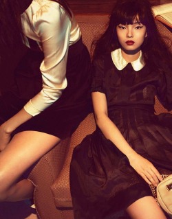 vogueweekend:  “Mod Girls”, Xiao Wen Ju photographed by Camilla Åkrans in Vogue China November 2012 