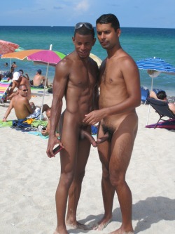 aguywithoutboxers:  tripnight:     bumping wieners revisited  August 25, 2014   Nude Beach Naked play