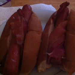 Bacon hotdog #food #bacon #hotdog #fatass