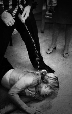 degradesluts:  Piss on her while she is whimpering on the floor.