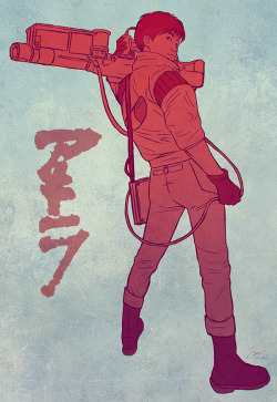 mezmacko:  Fun with the Laser Gun - Another dedication sketch about Akira.  Nice!!!
