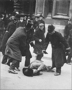 arcaneimages:  Note: This pic is not Susan B Anthony, but it is a woman fighting for her rights (An English suffragette)  getting beat down so the message is the same. Thanks to the folks who wrote and were civil about it. The point is…. People had