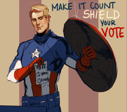 nogutsnoglory:  i hope all my american friends are voting today! remember to make your vote count by keeping it a secret  captain america votes, so should you!!  