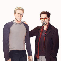 rogers-and-stark:  Steve and Tony by *Hallpen 