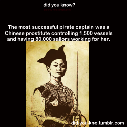 goddessofcheese:  did-you-kno: Source CHING MOTHERFUCKING SHIH This lady was such a badass, I can’t count the ways, but let’s try. She got married to an already successful pirate, Zheng Yi, and took over when he died. She was crazy strict to keep