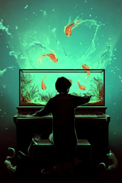 rileylaroux:  zedrin-stormshock:  nunsnroses:  nijuukoo:  Art by Cyril Rolando  I feel like this really expresses each instrument.  Hey no joke this guy has some of the best tutorials on various aspects of art (including color!) Check him out, seriously.