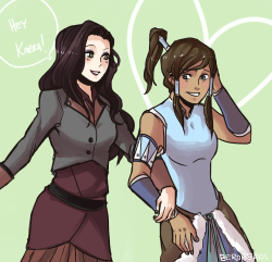 beroberos:  Saw this comic and wanted to draw a bashful Korra crushing on Asami xD 