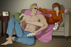im-alex-s:  pachydactylus:  eyestumblin:  almightylsama:  paul-jam:  Someone posted this on /co/ last night and I just HAD to share it. It’s just plain lovely…  ….i don’t know what this is. is this… is this velma and wesker? or velma and johnny