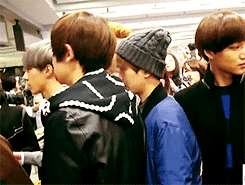 incenesque:  baekhyun nudging his chin on chanyeol, then chanyeol begins to whisper in his ear~ 